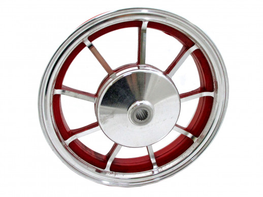 Диск колеса 10" Yamaha Jog задний, литой, барабанный тормоз красный  