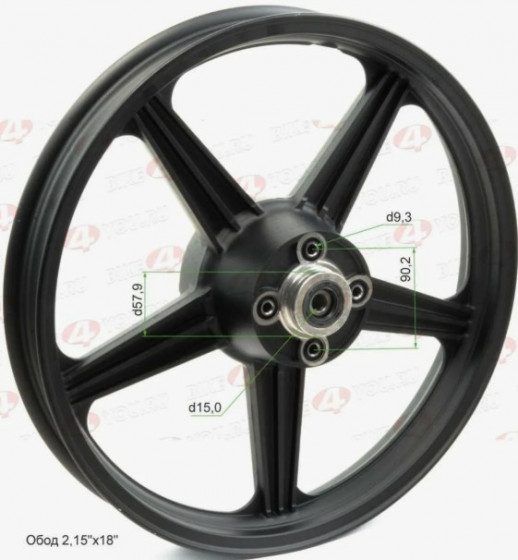Диск колеса задний 2.15 - 18"  литой, черный, Forester  