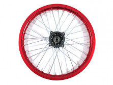 Диск колеса передний алюминиевый на спицах 1.60 - 17" цвет красный, дисковый тормоз ось 15мм Питбайк
