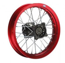 Диск колеса задний алюминиевый на спицах 1.85 - 14" обод красный, дисковый тормоз ось 15мм Питбайк