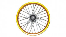 Диск колеса передний алюминиевый на спицах 1.60 - 17" цвет золото дисковый тормоз ось 15мм Питбайк