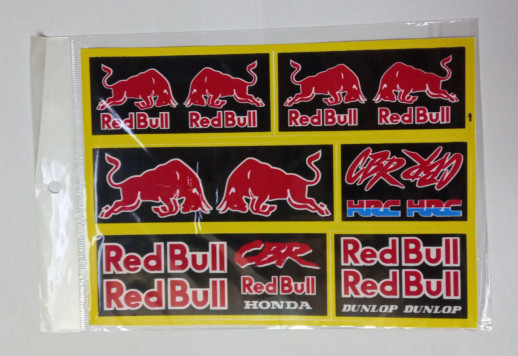 Наклейки: Red Bull, CBR HRC, CBR Red Bull HONDA, Red Bull DUNLOP (19х25)  