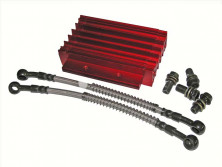 Радиатор масляный красный с монтажным комплектом и шланги CNC