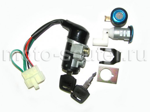 Замок зажигания (комплект) Honda Dio AF-18/27 (фишка 5 контактов) TMMP  