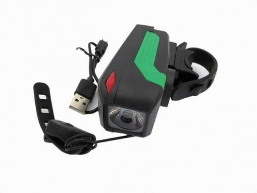 Фара передняя с звуковым сигналом HJ-7599, сенсорная кнопка, 350 Lumens  