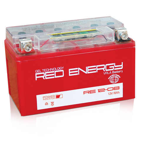 АКБ RED ENERDGY RE 1208 YT7B-BS, YT7B-4 (150*66*94)  