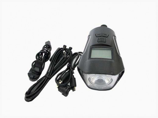Фара передняя с сигналом, спидометром с подсветкой дисплея, аккумулятором USB, FY-317  