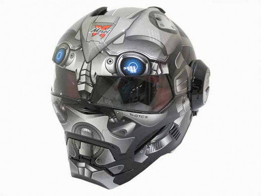 Мотошлем закрытый MASEI 610 Bumblebee серый (XL)  