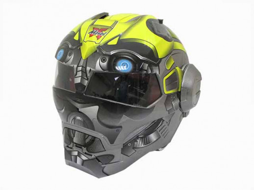 Мотошлем закрытый MASEI 610 Bumblebee желтый (M)  