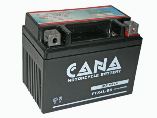 Аккумулятор CANA 12v/4hr YTX4L-BS (40EN, VRLA, 114*71*86, 1,2кг, -) 10  